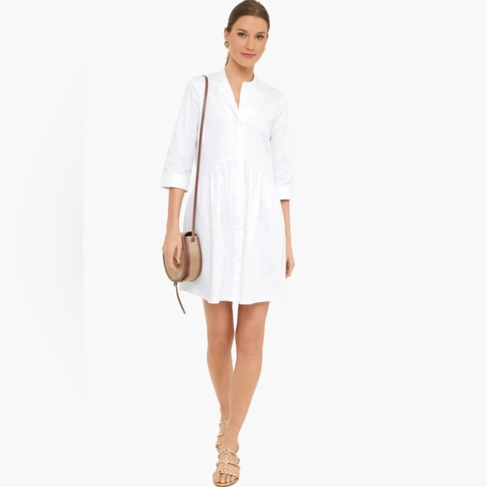 Tuckernuck Royal White Shirt Dress Button Down 100% Cotton